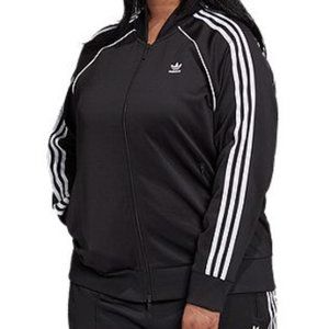 Black with White Stripes Adidas Classic Track Jacket Sz XL